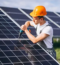 Solar Stories team installing solar panels